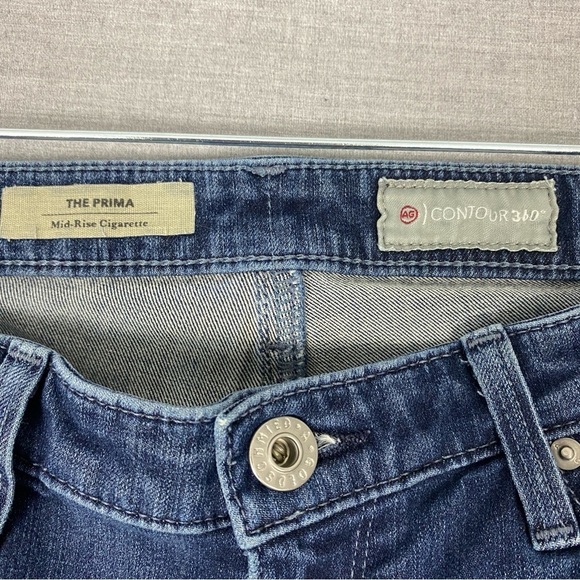 AG Prima Cigarette Jeans 28R Contour 360 Mid Rise Medium Wash Blue - Picture 8 of 11